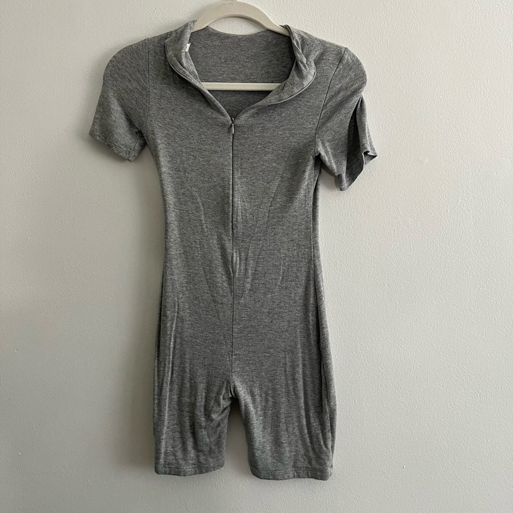 Grey zip up jump suit!